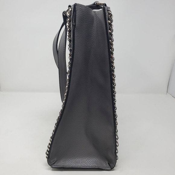 Steve Madden Tote Chain Embellished Shoulder Gray Bag - Picture 11 of 11